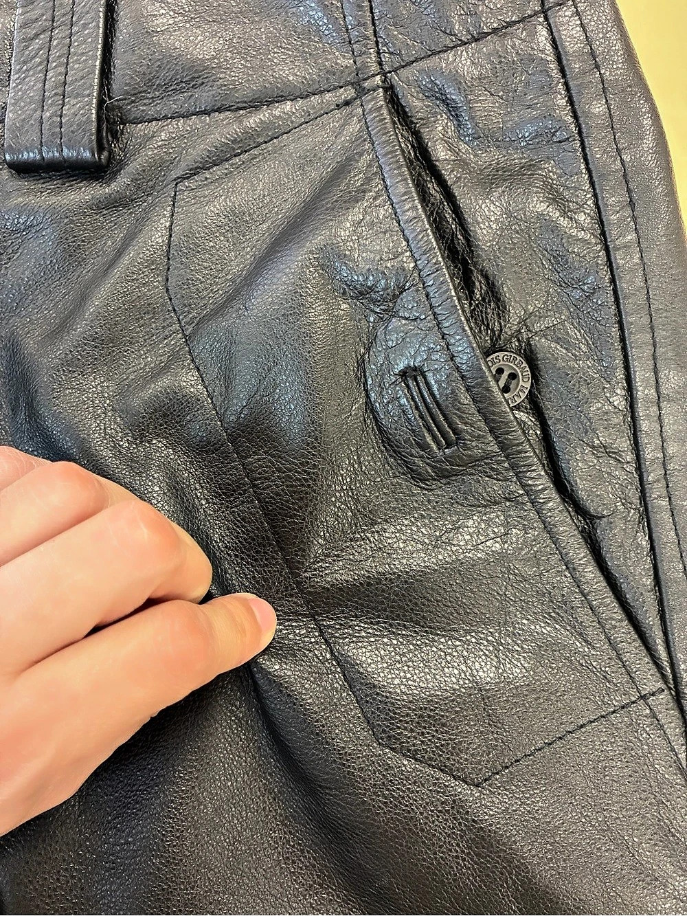 Marithé François Girbaud Black Leather Cargo Pants Y2K Baggy Size 30 - Picture 9 of 15